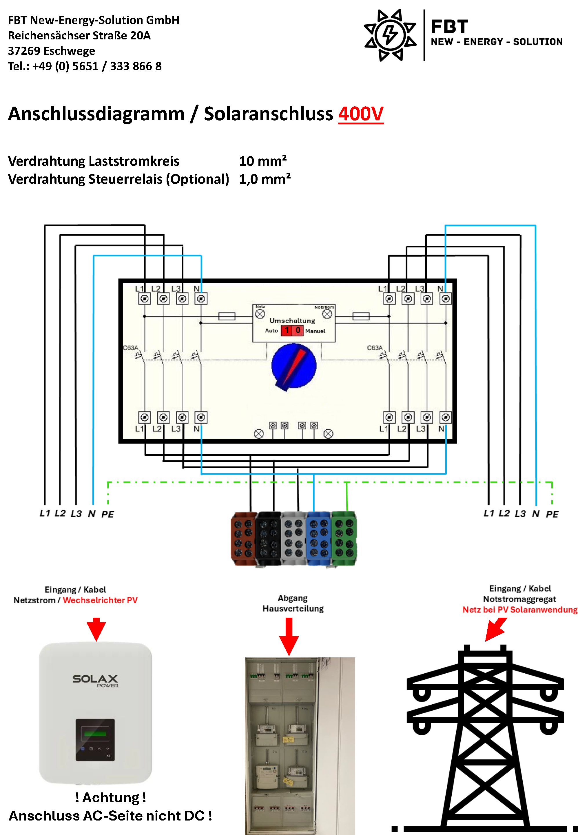 ATS-BOX / 63A / LIGHT / ATS-Schalter / Automatischer Transferschalter / Solarumschalter