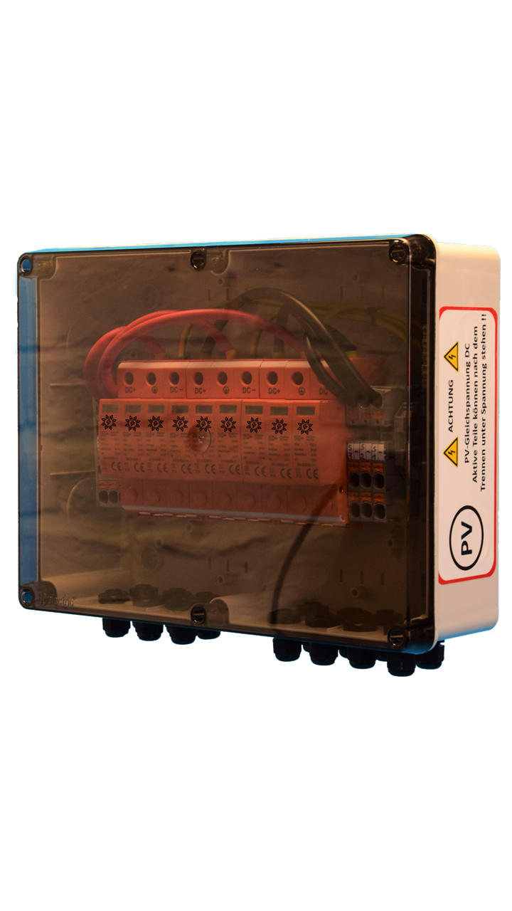 DC-Generatoranschlusskasten Direktanschluss  WAGO Push In Klemme / 3-String /3 MPP / T1+T2 oder T2