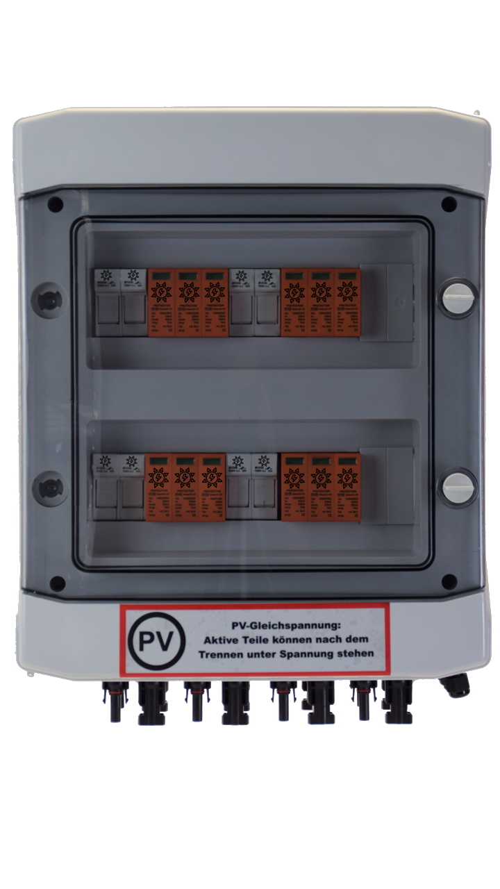 DC-Generatoranschlusskasten MC-4 / 4-String / Vorsicherung / 4 MPP / T1+T2 oder T2