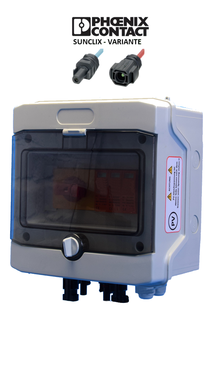 PHOENIX-CONTACT Sunclix / GAK / GENERATOR-ANSCHLUSSKASTEN / DC 1-STRING / T1+T2 / T2 / DC-Trennschalter / 1x MPP Überspannungsschutz