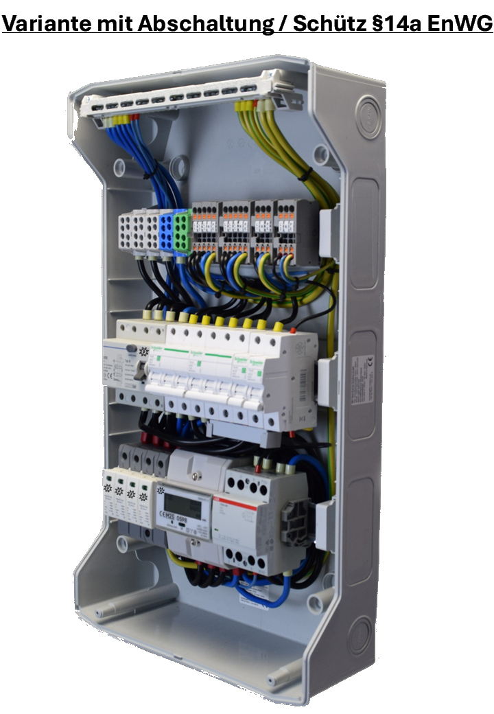 Anschlussverteiler für Wärmepumpen / Unterverteiler Wärmepumpe / MID-Series / MID-Zähler / FI-Typ B / Überspannungsschutz / §14a EnWG