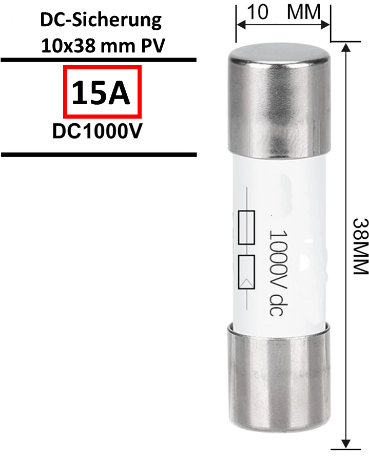 Solarsicherungen 10x38 1000V DC / 15 - 32A / 20Ka