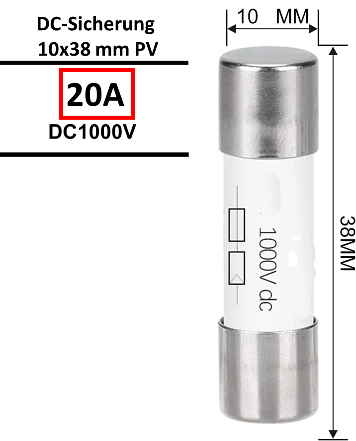 Solarsicherungen 10x38 1000V DC / 15 - 32A / 20Ka