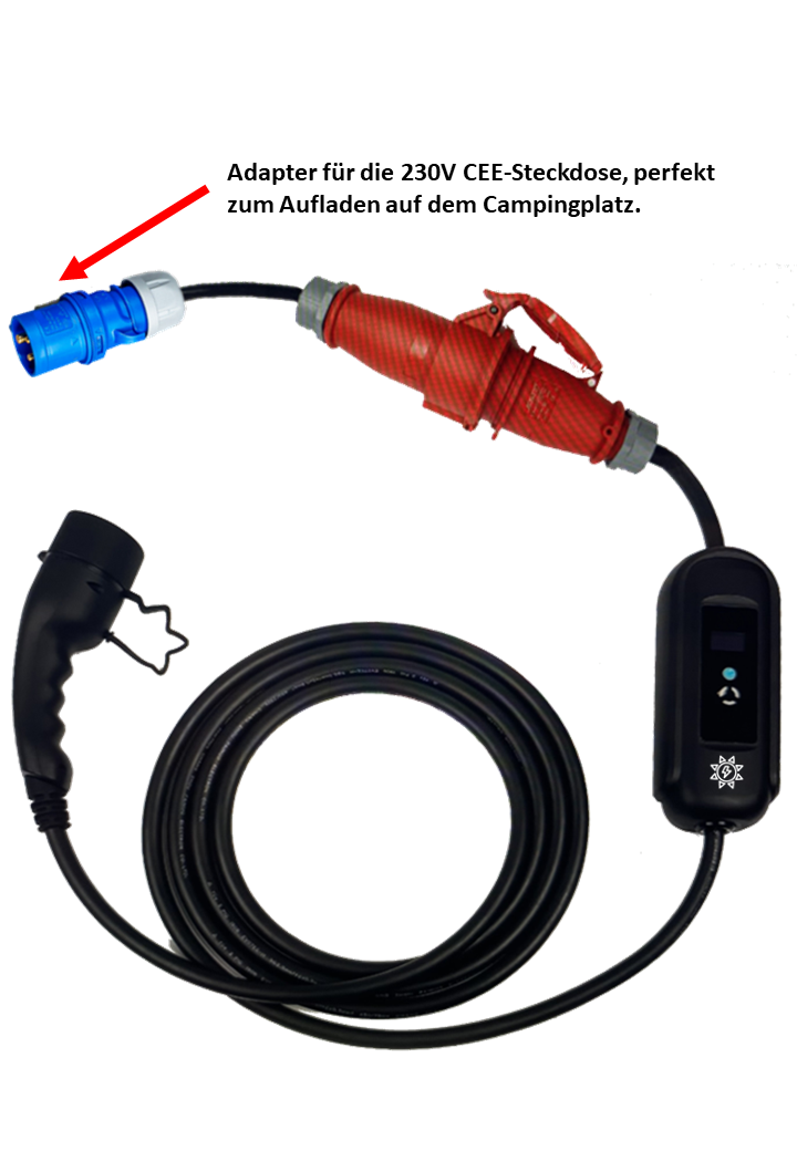 Wallbox / Mobiles Ladegerät / 11 KW / Inklusive Adapterset / Optima-Portable / Statisches-Lastmanagement