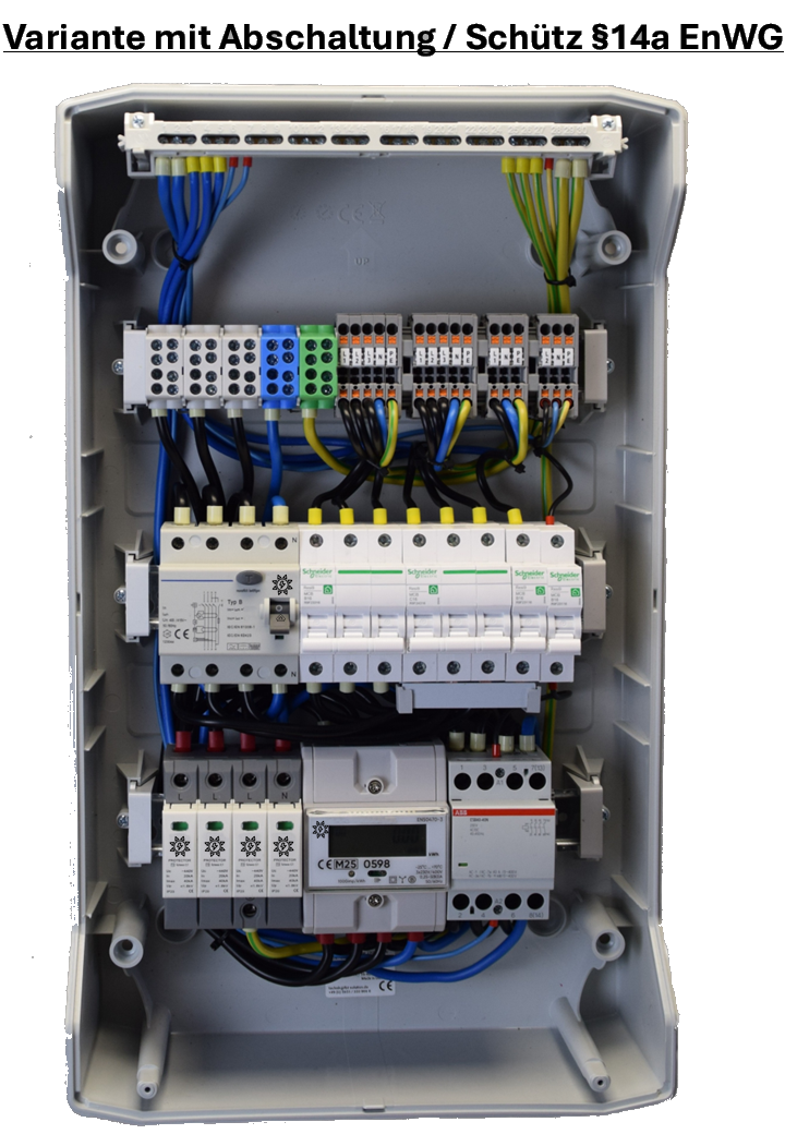 Anschlussverteiler für Wärmepumpen / Unterverteiler Wärmepumpe / MID-Series / MID-Zähler / FI-Typ B / Überspannungsschutz / §14a EnWG